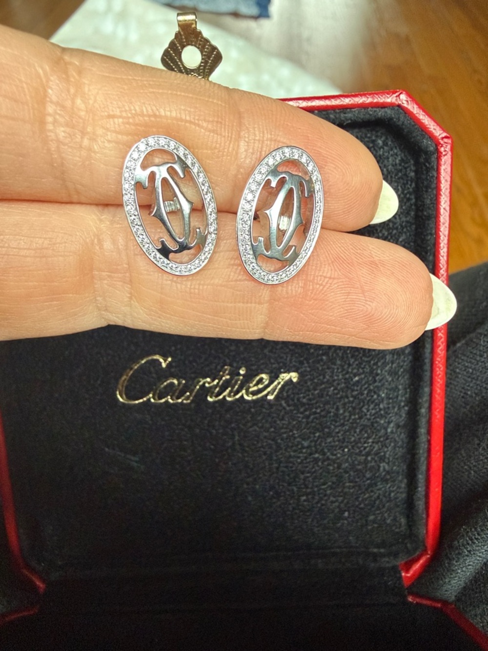NEW! Authentic Cartier 18k Diamond Cufflinks